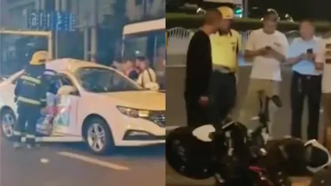 150多迈撞向汽车